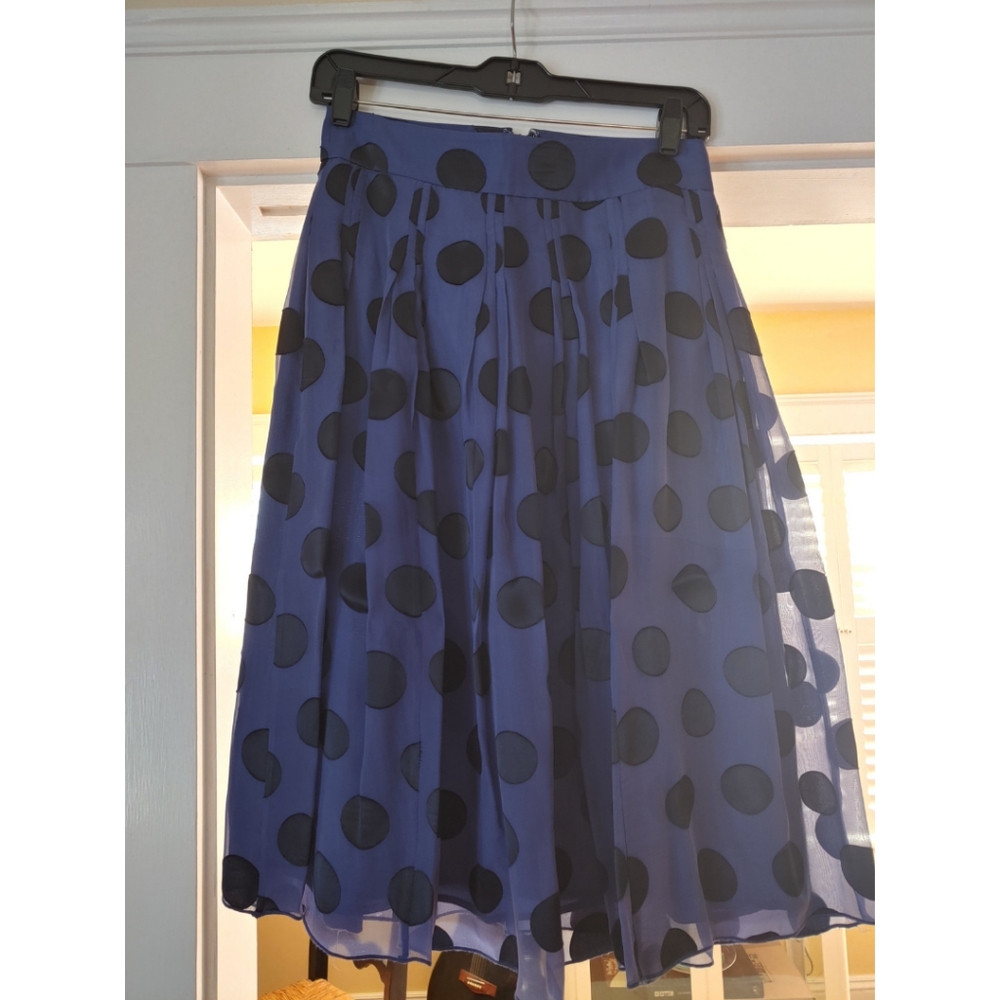 100% silk J Peterman polka dot skirt, size 4